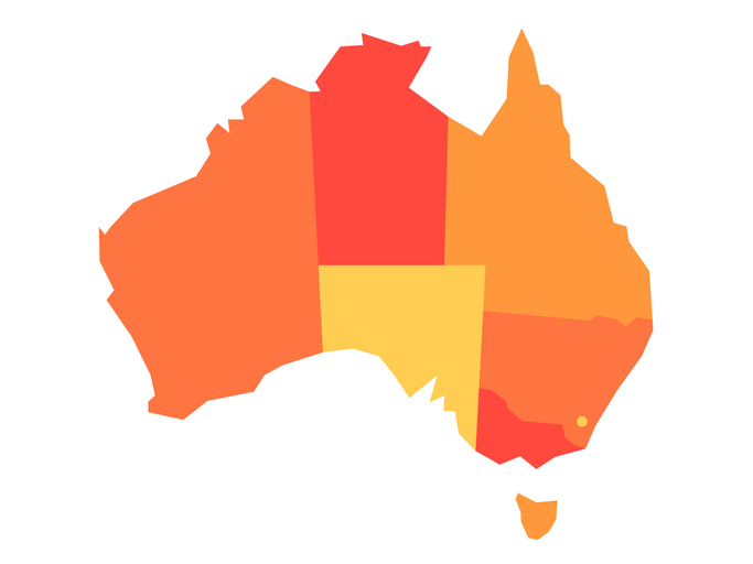 graphic map of australia